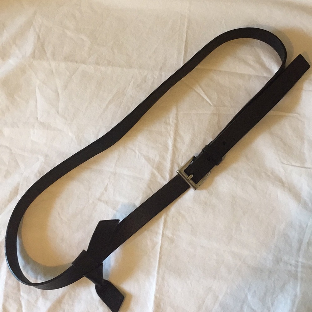 Black soft leather PRADA belt.
